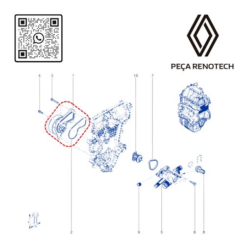 RN 02662R-I 210102662R BOMBA DE AGUA 1.0 12V B4D LOG IISAN IIKWID - 4